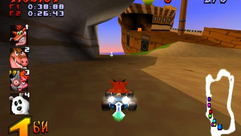 [PS] [5 in 2] Антология Crash Bandicoot (1,2,3,Cortex Strikes Back,Warped,CTR,Team Racing,Bash)[SCUS-94900/94154/94244/94426,SCES-02834] [Paradox] [Full RUS] — скриншот 60