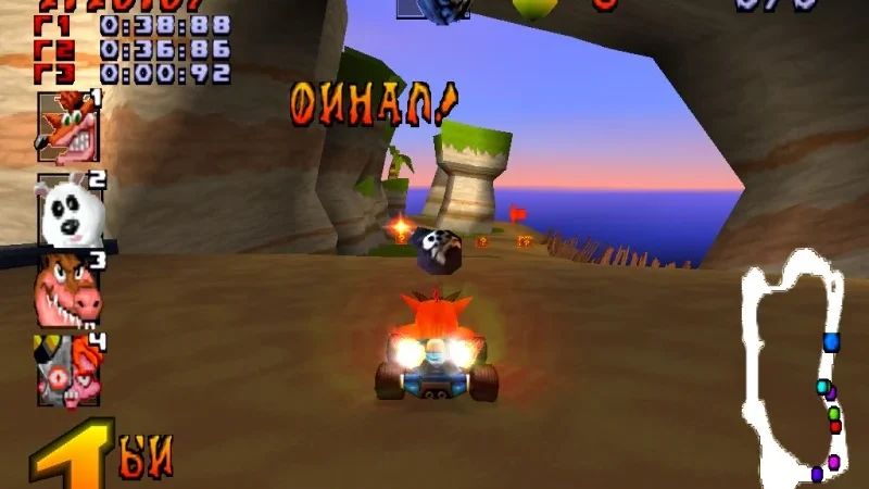 [PS] [5 in 2] Антология Crash Bandicoot (1,2,3,Cortex Strikes Back,Warped,CTR,Team Racing,Bash)[SCUS-94900/94154/94244/94426,SCES-02834] [Paradox] [Full RUS] — скриншот 61