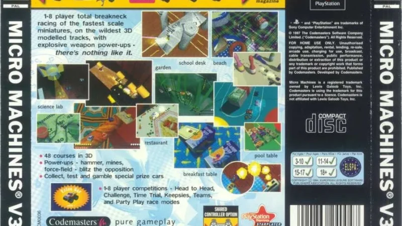 [PS] Micro Machines V3 [SLES-00016] [Multi5] — скриншот 1
