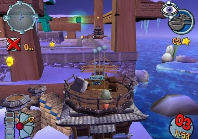 [PS2] Worms Forts Under Siege [Multi2|NTSC] [DVD-Convert] — скриншот 1